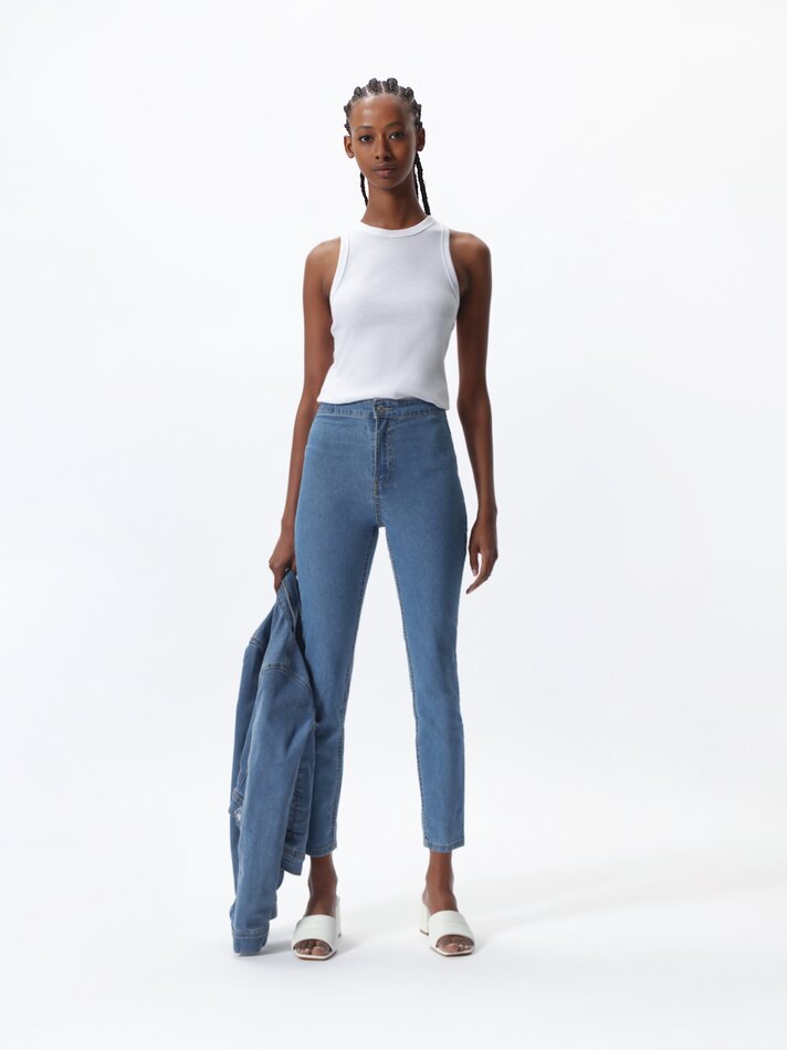 Calça jeans jegging - Azul