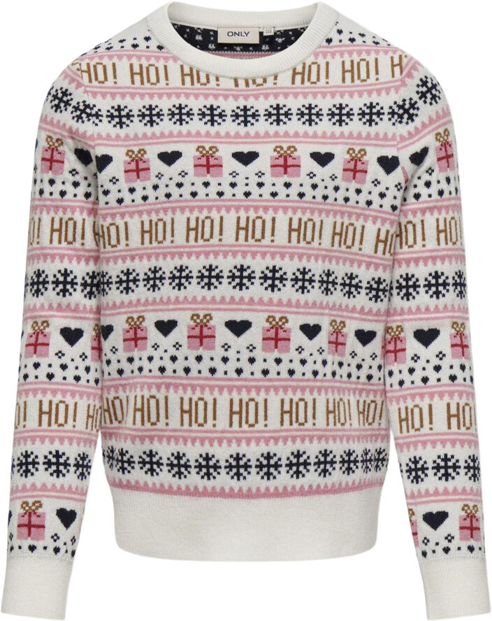 ONLY KOGXMAS PRESENT LS O-NECK BOX KNT Blå