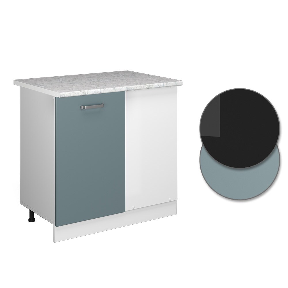 Vicco Eckunterschrank Küchenschrank R-Line Solid Weiß Blau Grau 86 cm modern Arbeitsplatte