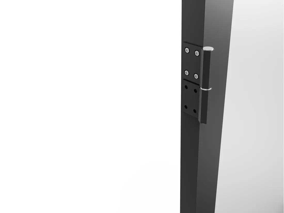 Bloc porte réversible en aluminium et verre trempé dépoli - H204 x L93 cm - Noir - LOXTON