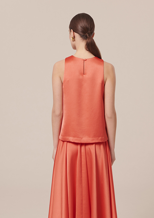 Top Telliacorail en satin fluide