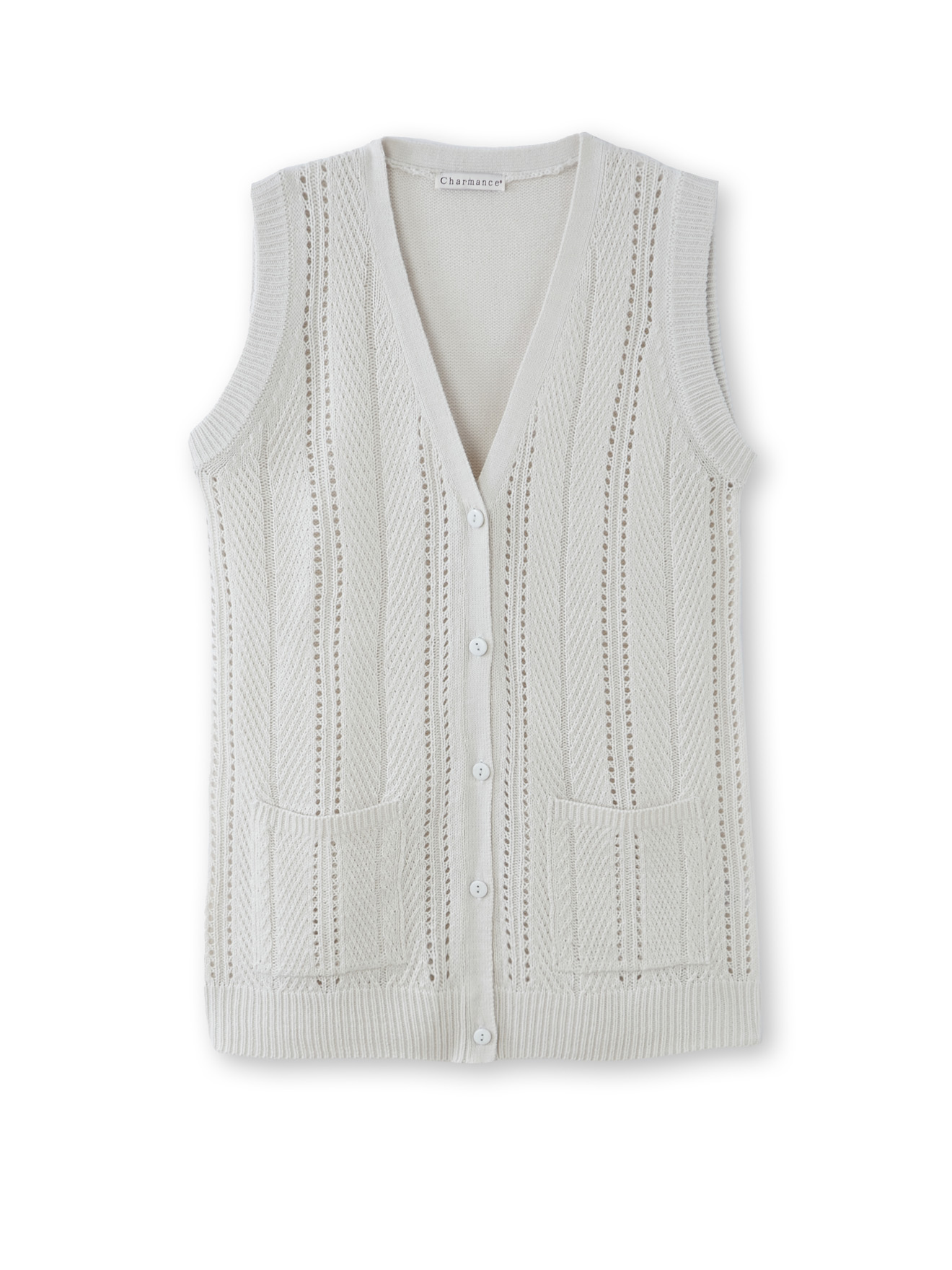Gilet sans manches point ajouré