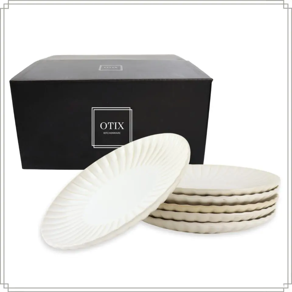 OTIX Ontbijtbordenset 6 Persoons Desertbord 21cm Wit Keramiek SOLIS