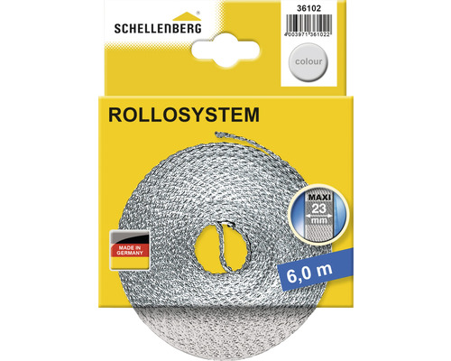 Rolluikband Maxi Schellenberg 36102, 23mm/6m, grijs