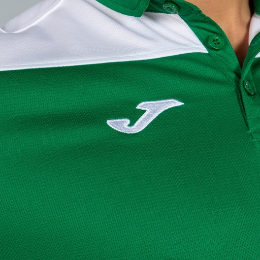 Camisa polo de manga curta Joma Hobby II verde e branca
