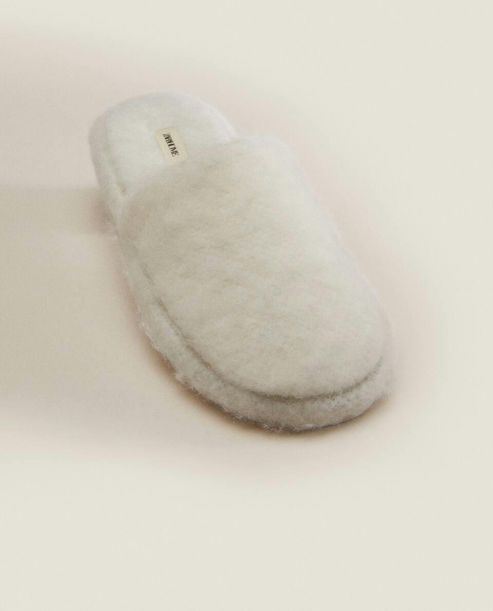 Pantufas quentes de mistura de lã