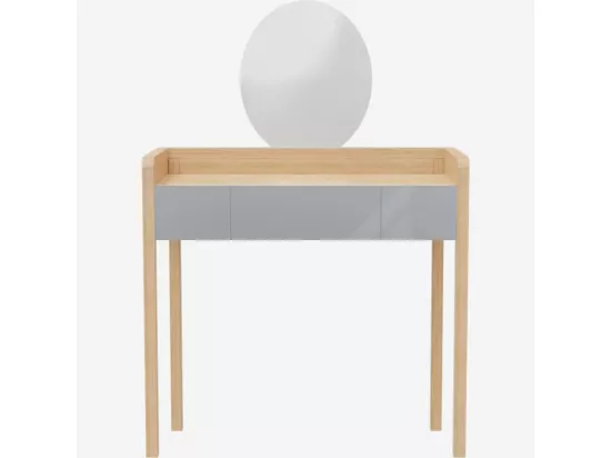 HABITAT - Coiffeuse en chêne et bois laqué - Naturel et gris - Design by Chloé Le Cam - Roxanne