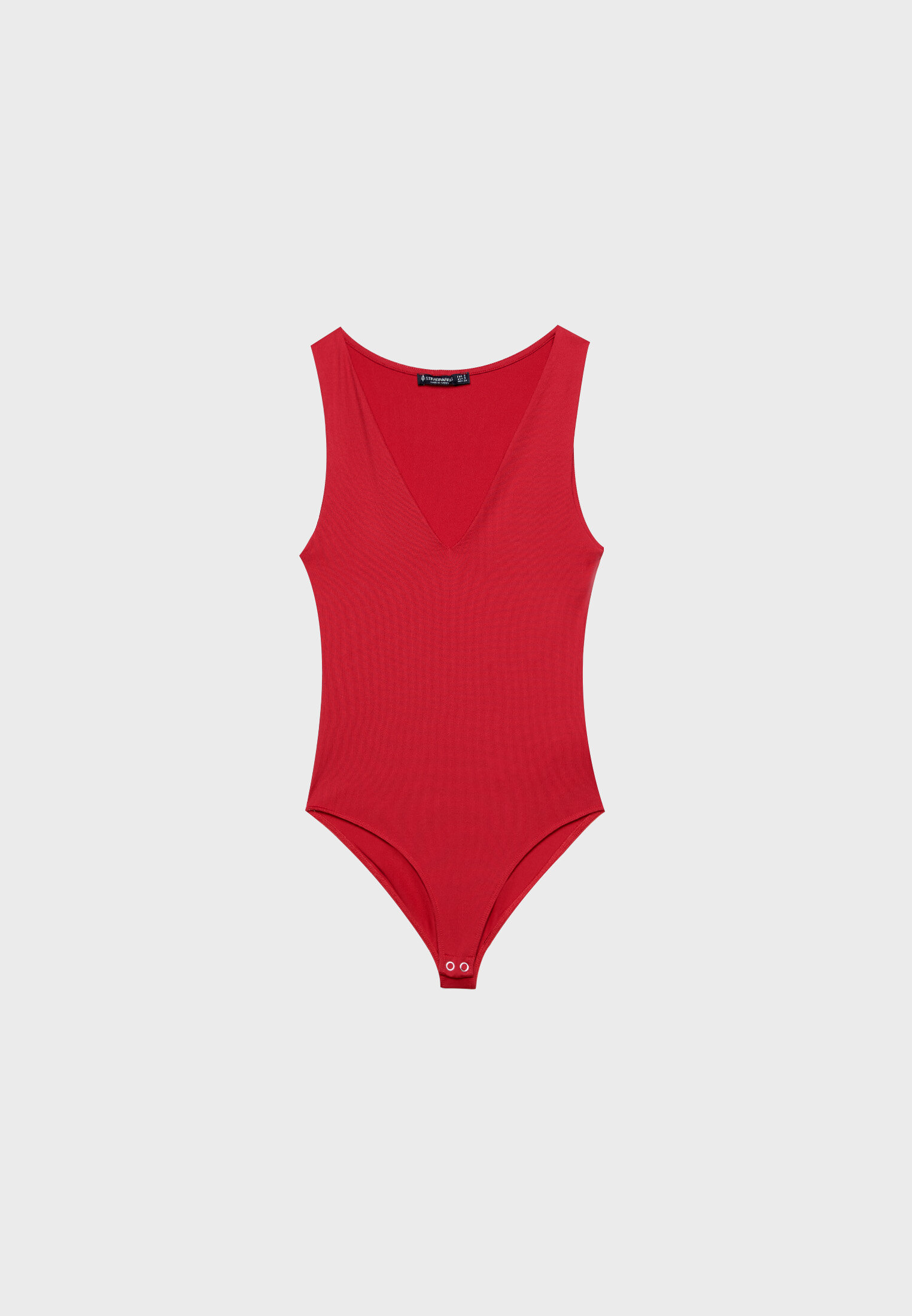 Body de poliamida com decote em V
