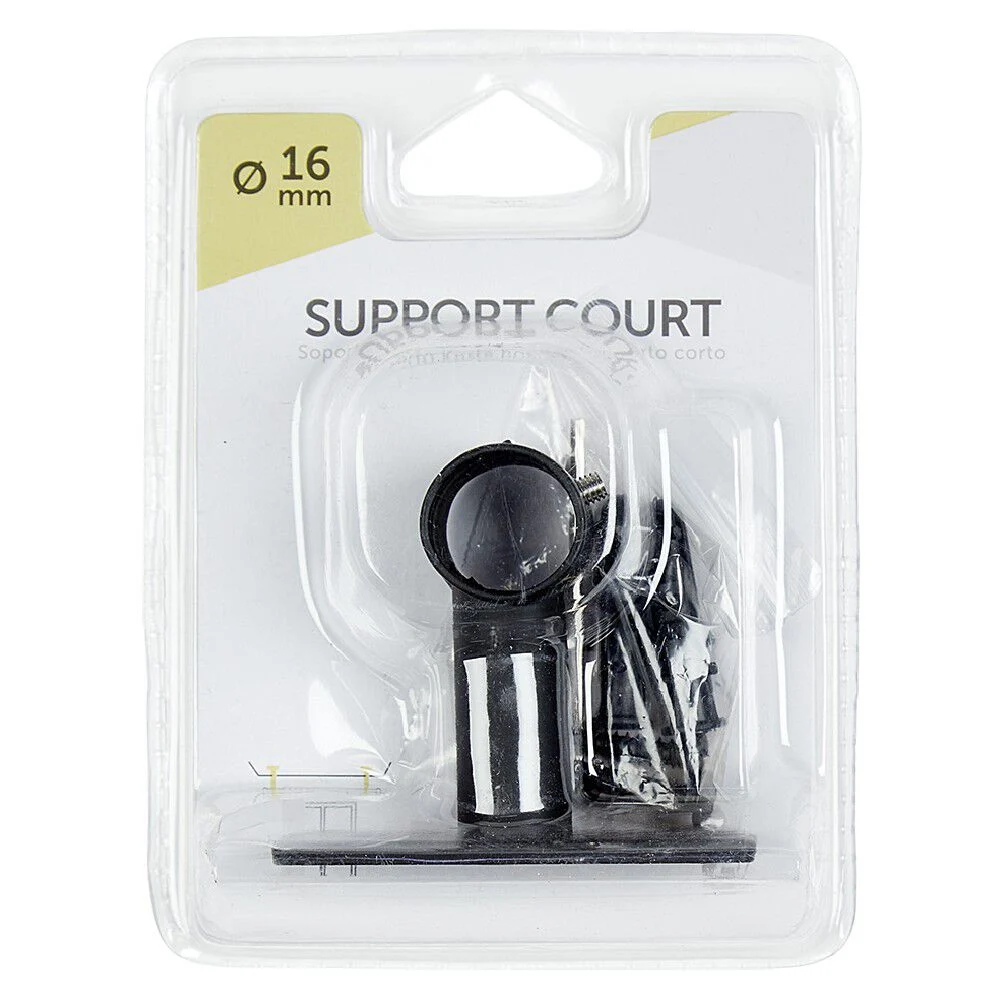 Support court pour tringle métal noir