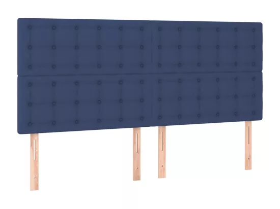 Sommier tapissier avec matelas et LED Bleu 160x200 cm Tissu