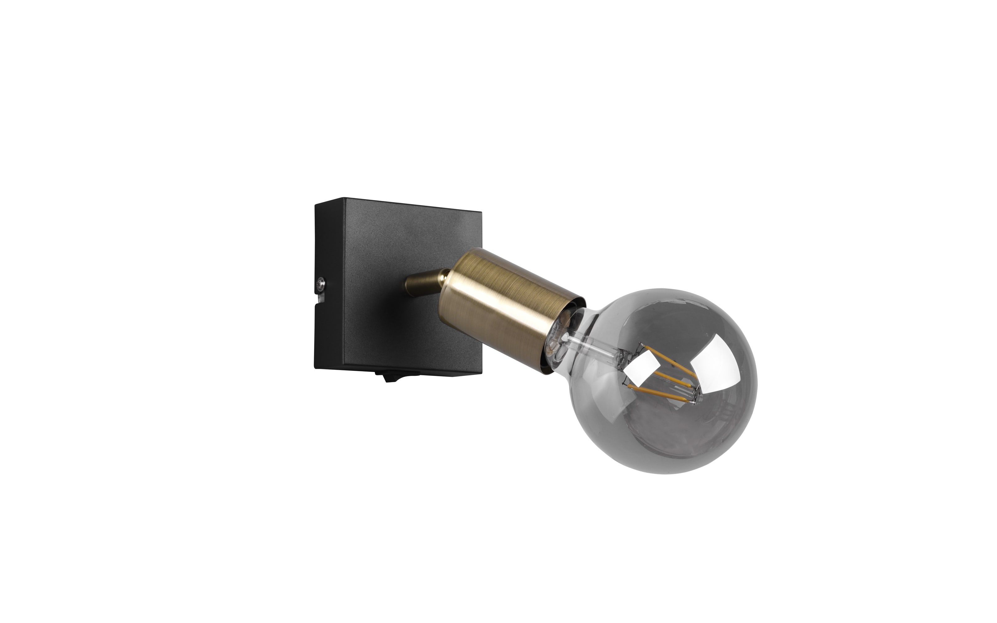 Wandleuchte Vannes, schwarz/messing, 11 cm