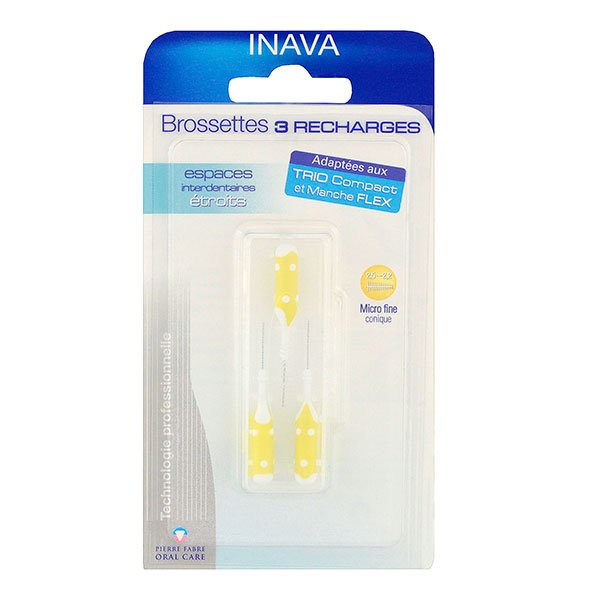 Brossettes XL Conique 3 Recharges jaune 2.5-2.2 micro-fine
