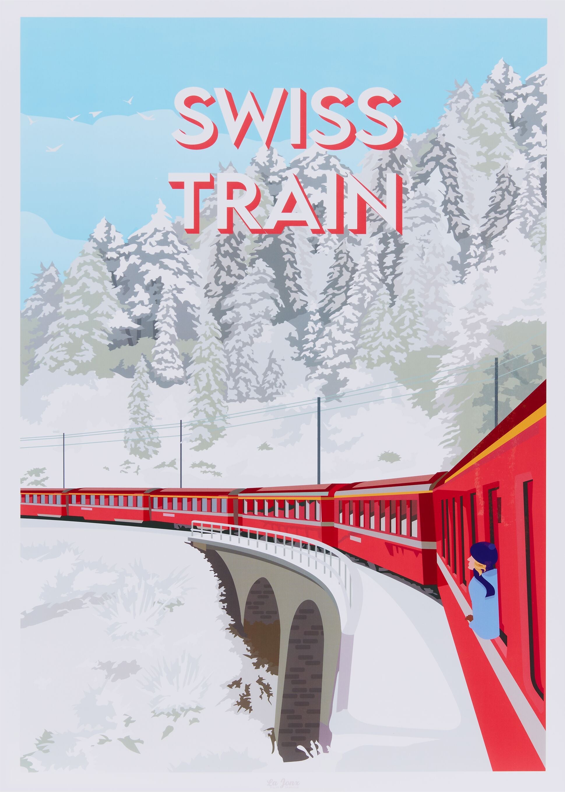 La Jonx SWISS TRAIN Poster - B: 50.0 cm x T: 0.1 cm x H: 70.0 cm