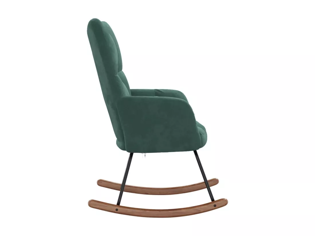 Chaise à bascule Vert foncé Velours