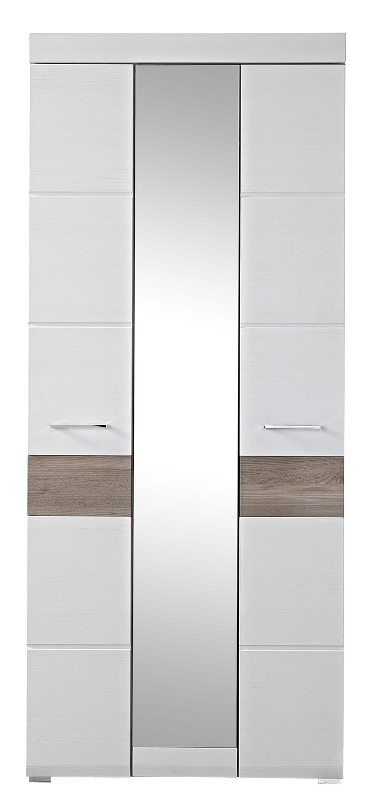 Garderobenschrank Funny Silbereiche-Dekor/ Weiß Struktur 84 x 200 x 40 cm