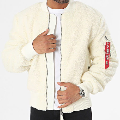 Veste Bomber Fourrure MA-1 Teddy 108102 Ecru