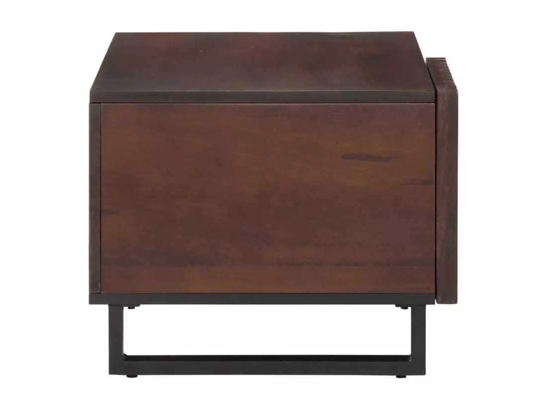 Table basse marron 80x51x40 cm bois de massif manguier