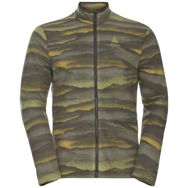 Veste polaire randonnée ODLO MIDLAYER FULL ZIP ROY GRAPHIC DEEP DEPTHS