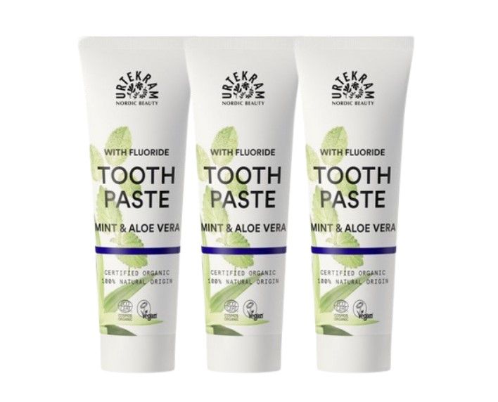Urtekram Zahncreme Mint und Aloe Vera Zahnpasta mit Fluorid