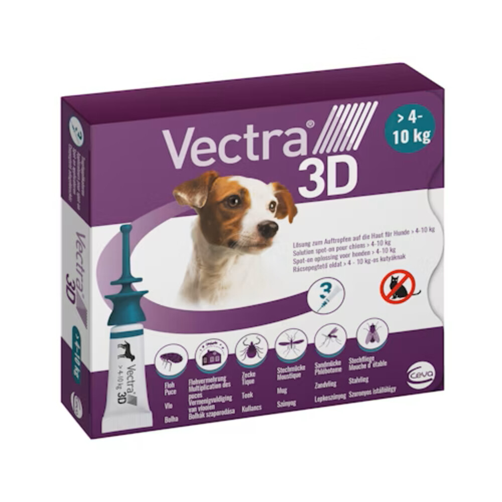 Vectra Anti-vlo & Teek 3D Hond S 4-10 kg3 stuks