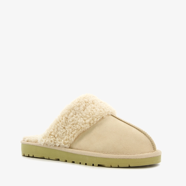 Supercracks gevoerde dames pantoffels beige
