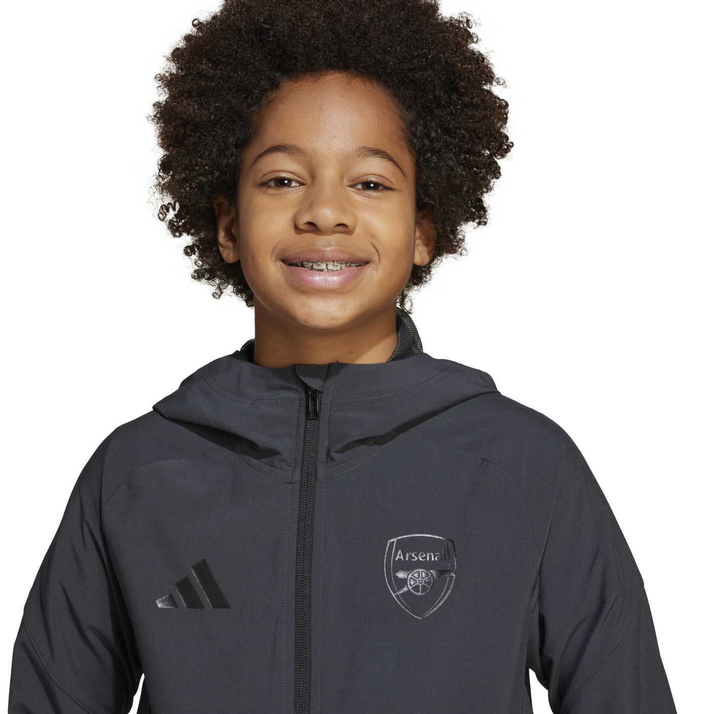 adidas Arsenal Vis Tech Trainingspak Full-Zip 2024-2025 Kids Donkergrijs