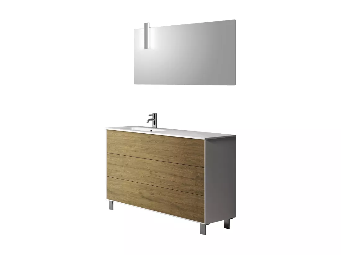 Ensemble de salle de bain vasque SX 4 pièces IGEA chêne miel