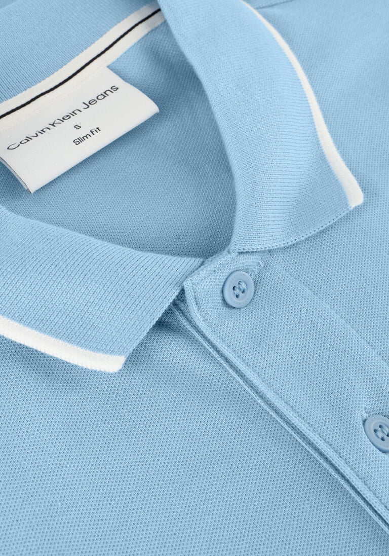CALVIN KLEIN lichtblauwe calvin klein polo tipping slim polo