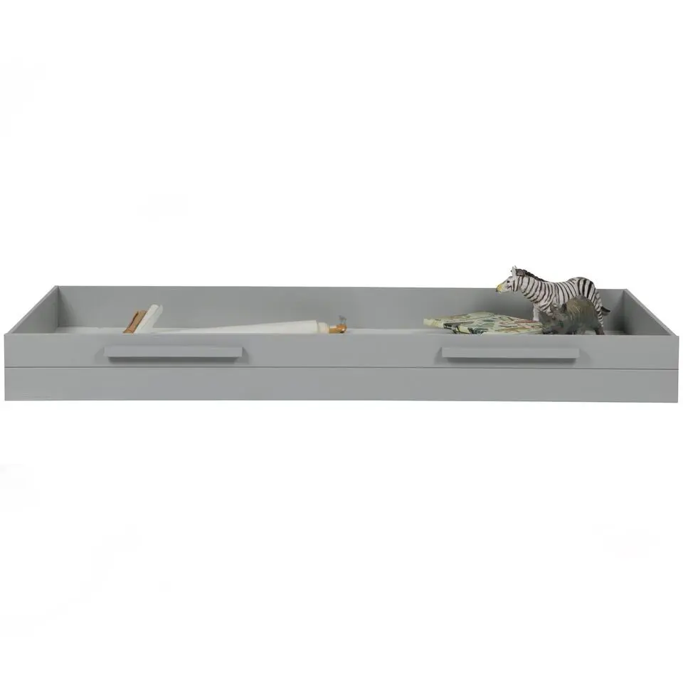 WOOOD Dennis Bed Incl. Lade/Lattenrol - Betongrijs - 53x219x95