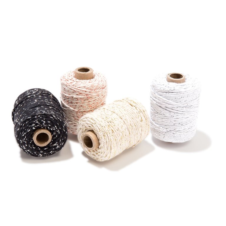 Cotton Lurex Twist Baumwollschnur m. Metallicfaden
