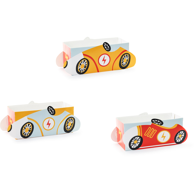 Partydeco Snackboxen Autos, 3 Stück