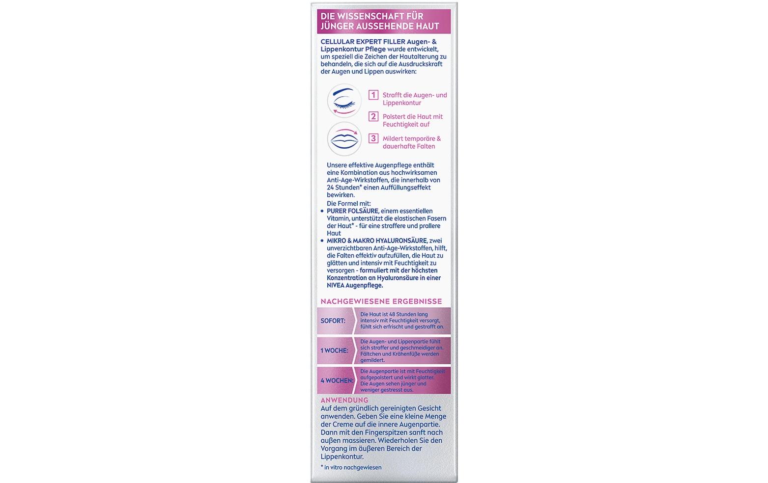 Cellular Expert Filler Augen & Lippen Pflege 15 mlFeuchtigkeit & Schutz für Augen und Lippen