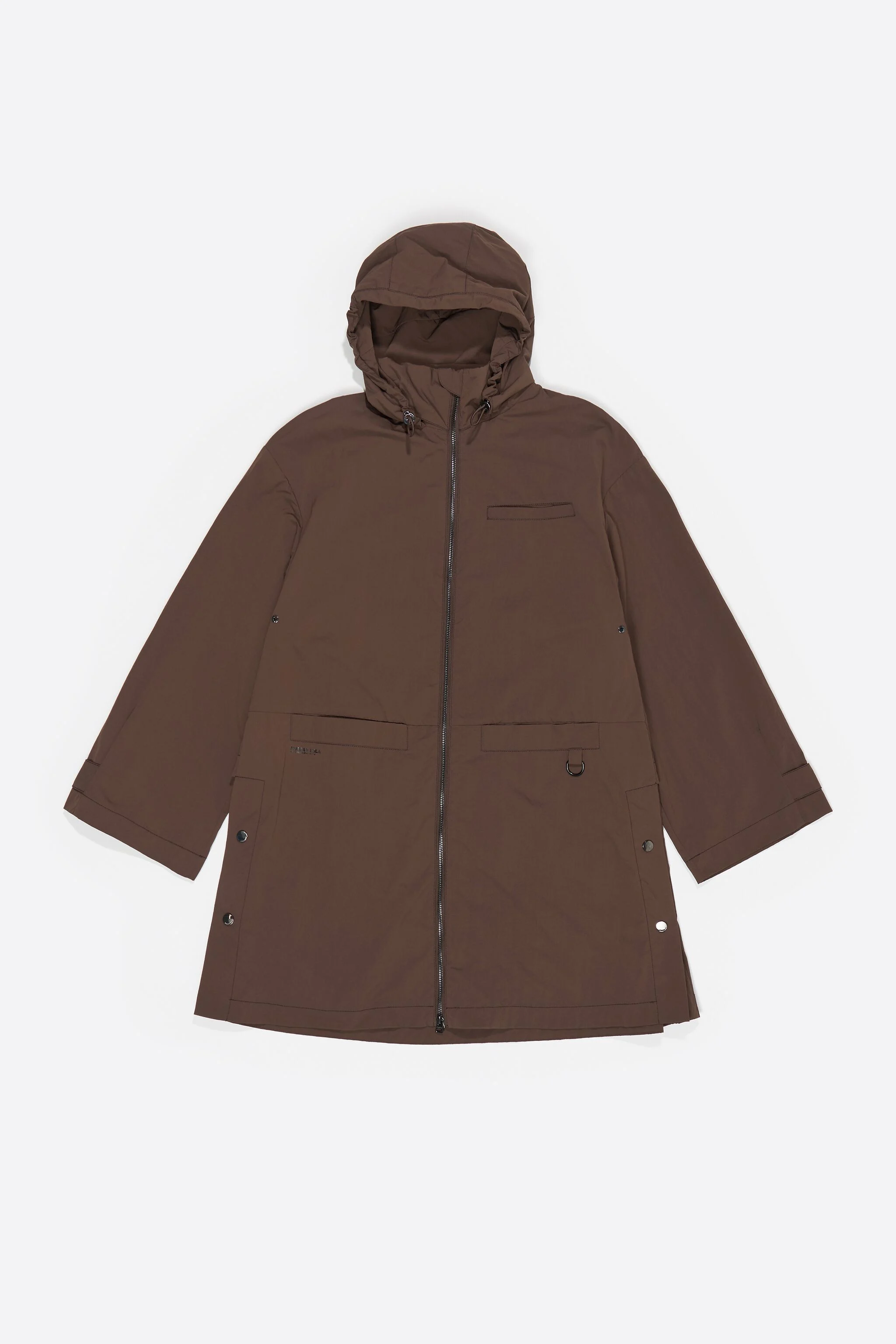 Trench coat marrom escuro em formato A