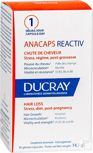 Ducray Anacaps Reactiv Cheveux Et Ongles 30 Capsules