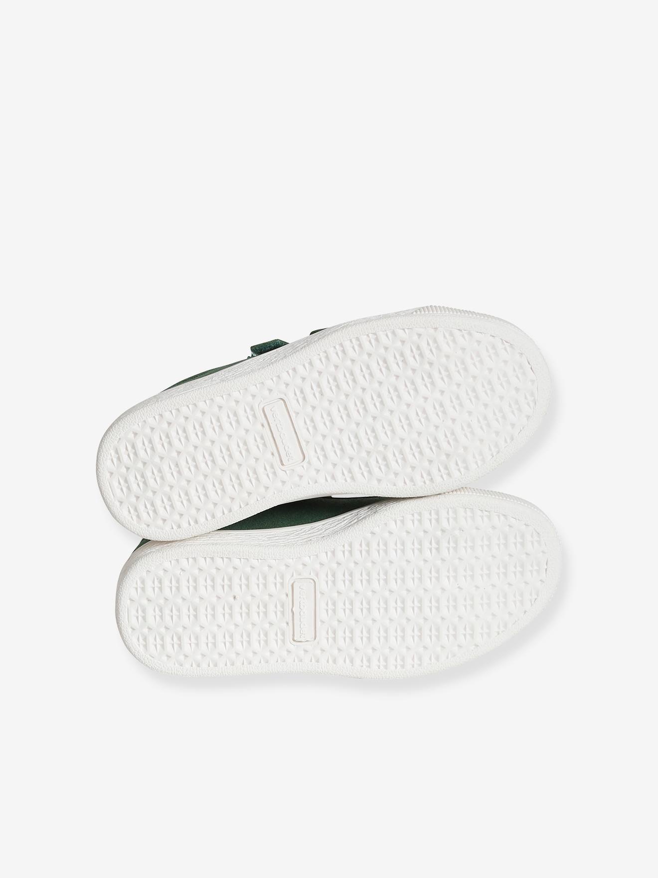 Tênis de couro com fecho de velcro, para meninos, azul escuro liso