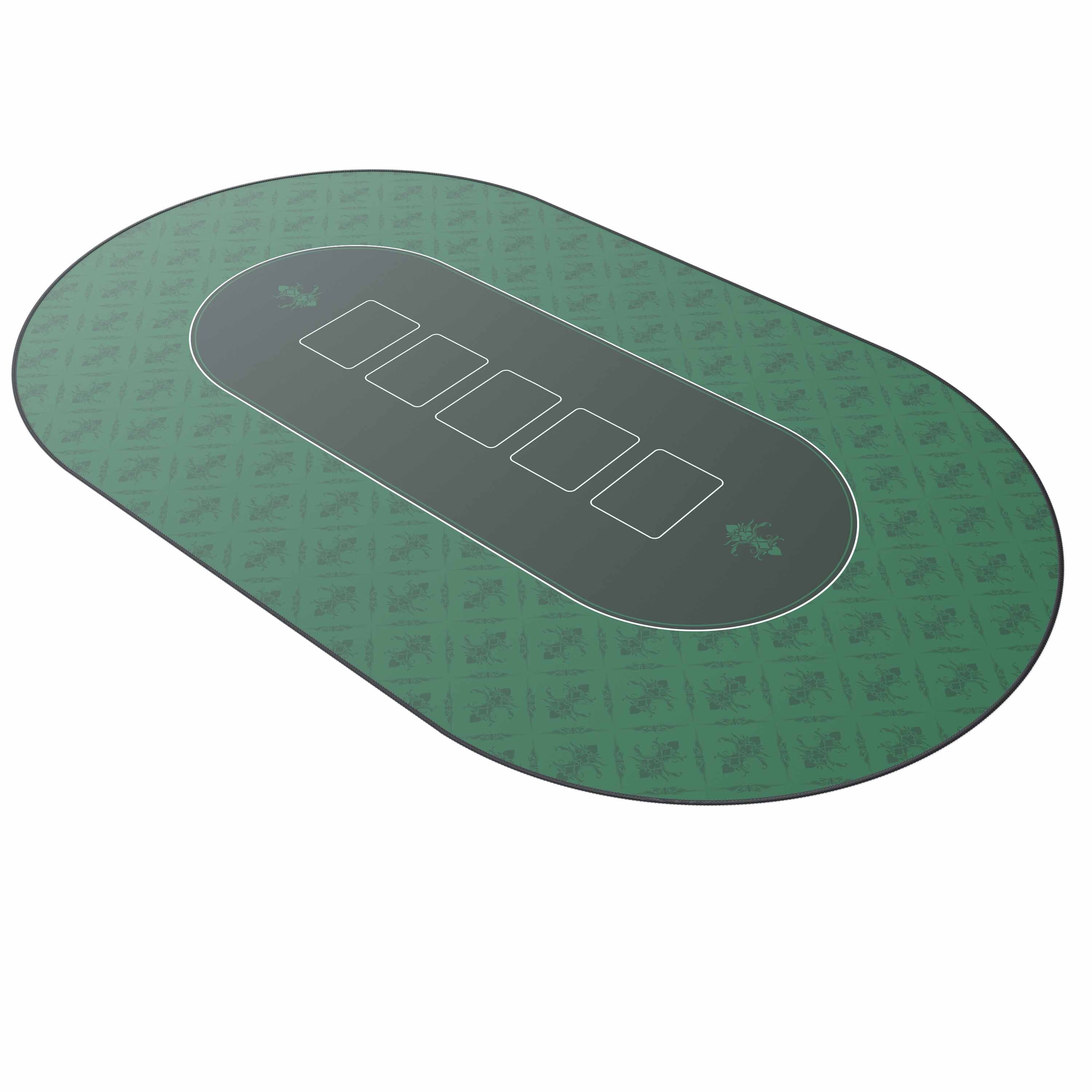CSL Extra große Tischauflage Pokermatte 1000 x 600 mm / Kartenspiel Matte / Ovales Design