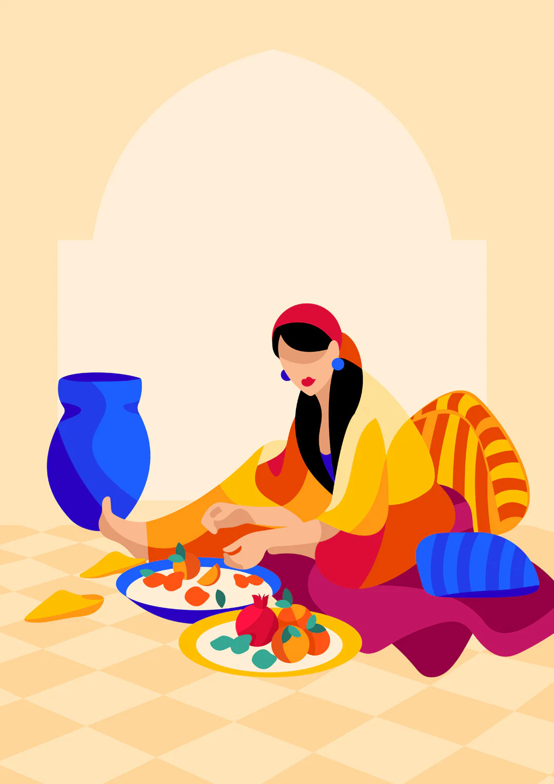 Femmes aux fruits von Sofia Doudine
