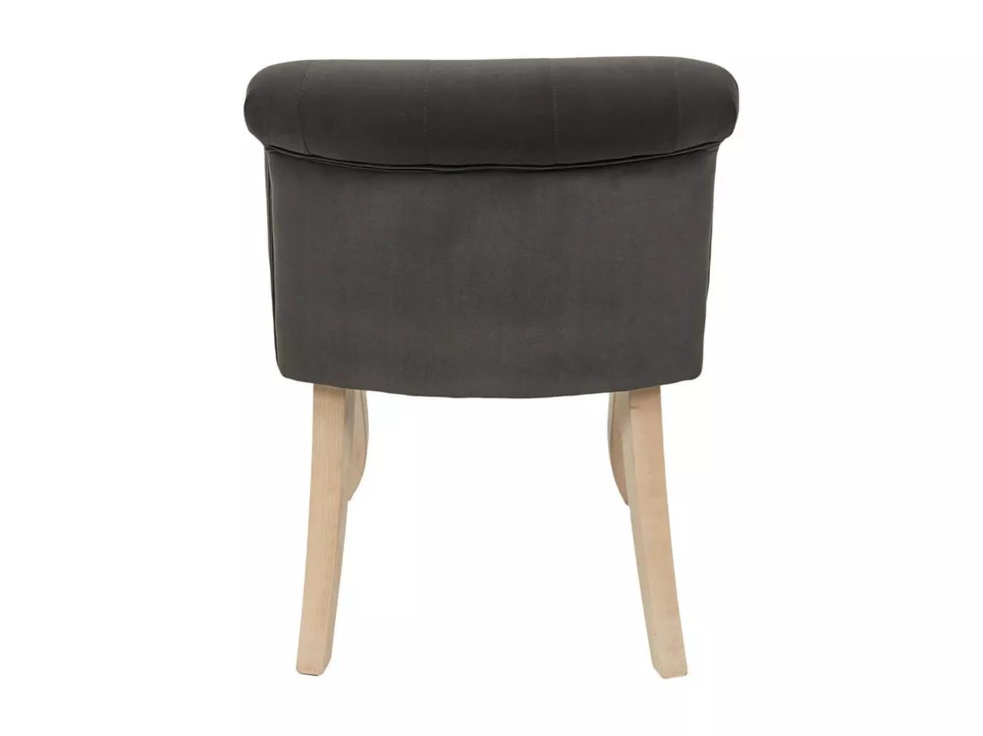 NORA - Fauteuil Avec Dossier Capitonné Velours Anthracite