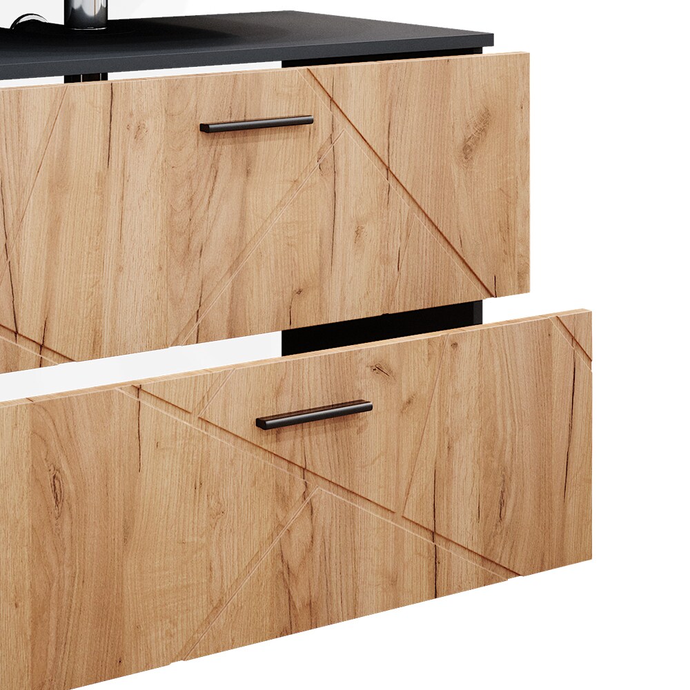 Vicco Badmöbelset Irma Anthrazit Eiche modern 80 cm 30 cm Badezimmerschrank Badschrank Badezimmermöbel Waschtischunterschrank Spiegelschrank Midischrank Hängeschrank Schranktür Schrankschublade