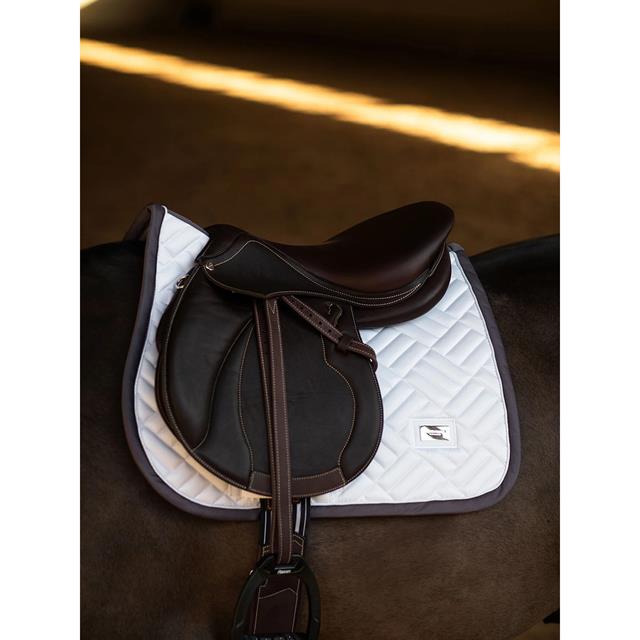 Zadeldek Equestrian Stockholm White Modern Dark Violet Springen Wit-paars