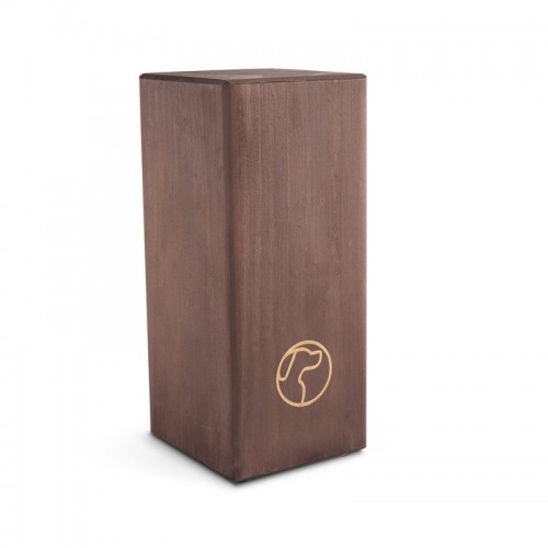 Urna vertical básica de madeira para cães, 1,2 m, cor nogueira.