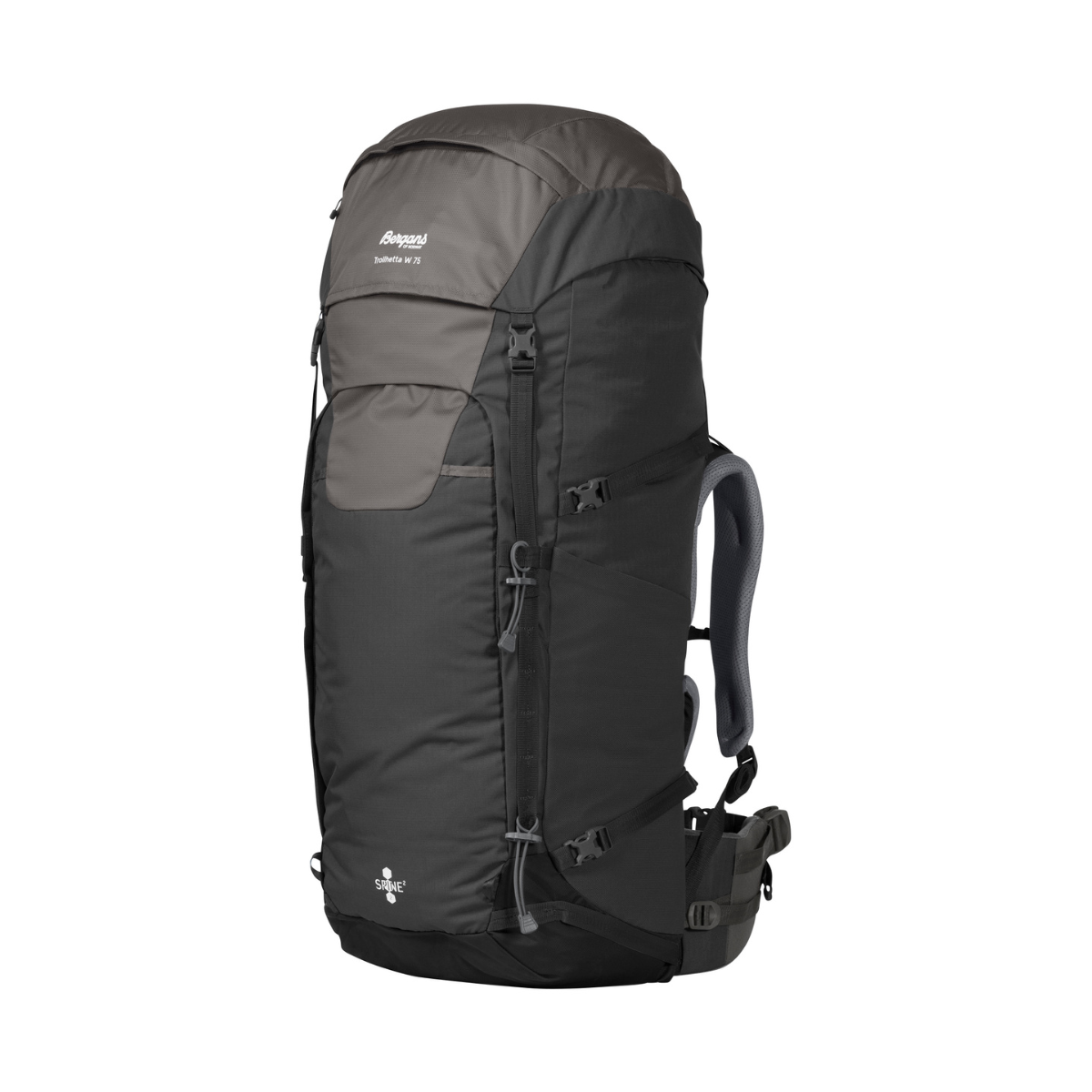Bergans Trollhetta V5 75 L vandrerygsæk, dame (Solid Dark Grey/Solid Grey) - Spejder Sport