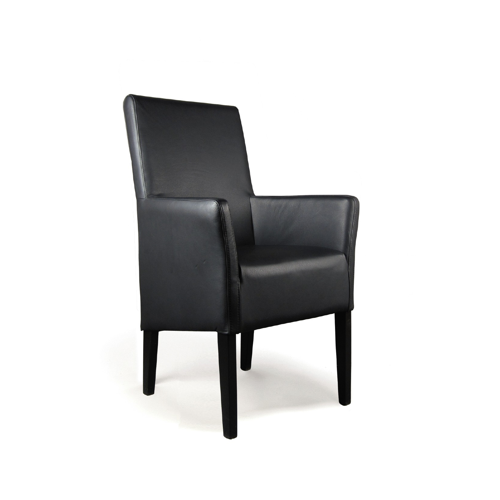 Ledersessel 'Mendoza', schwarz, L 59 cm, B 60 cm, H 102 cm von fischer's lagerhaus