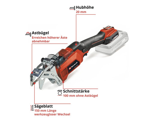 EINHELL Power X-Change GE-GS 18/150 Li accu snoeischaar zonder accu en lader