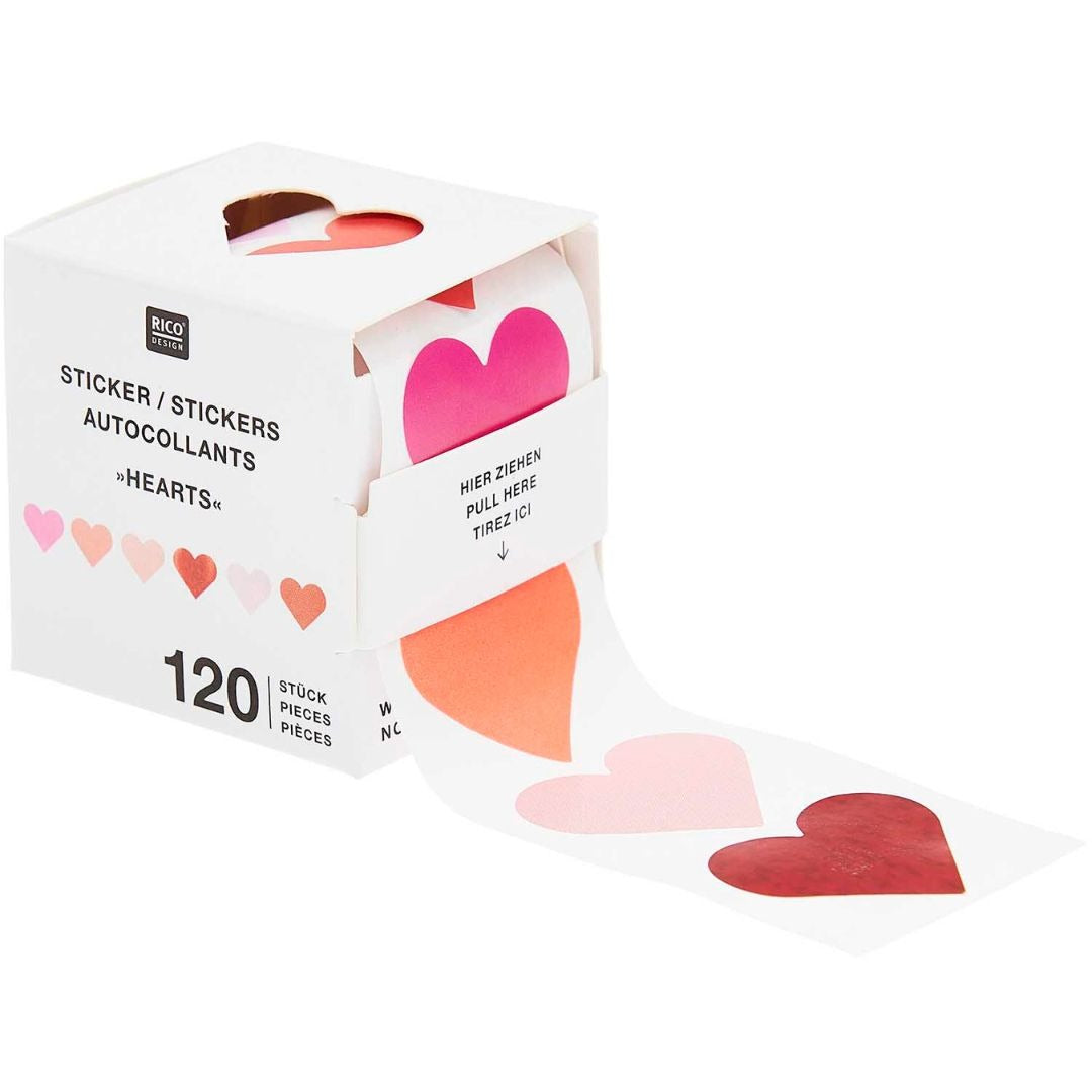 Rol stickers - holografische harten