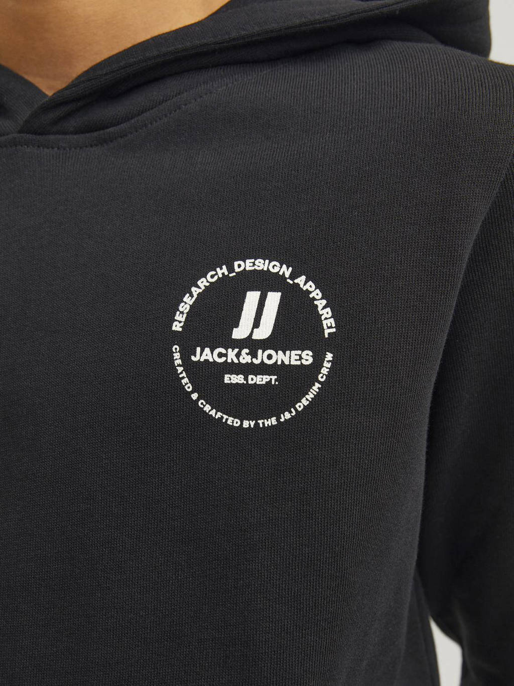JACK & JONES hoodie JJESWIFT met printopdruk zwart