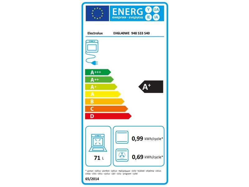 Electrolux Einbauherd EH6L40WE EU 60, Weiss Herd für den Einbau