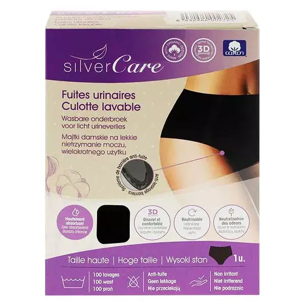Calcinha de cintura alta para incontinência Silvercare - Tamanho P (34/36)