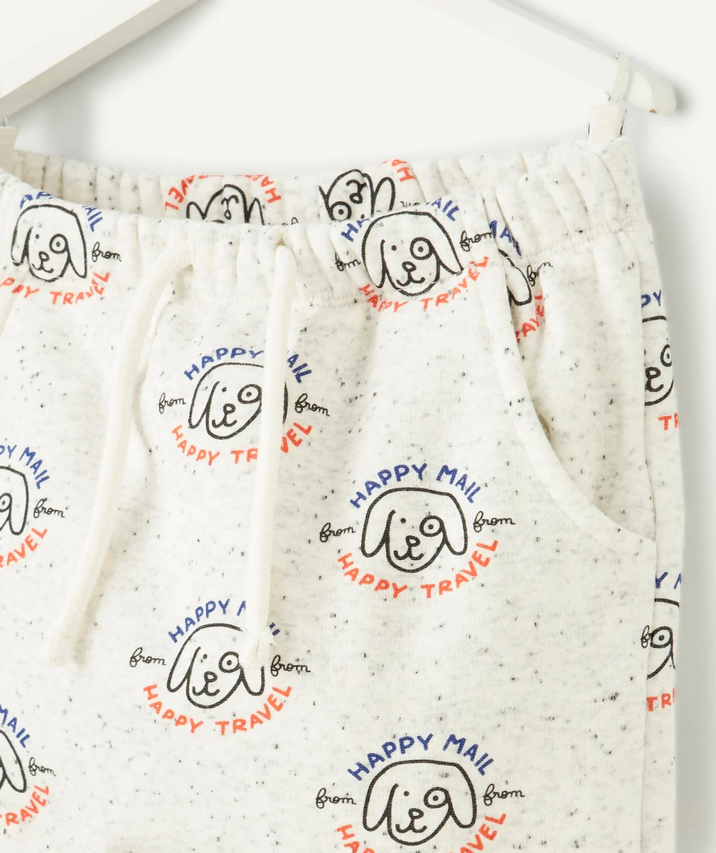 SAROUEL BÉBÉ GARÇON EN FIBRES RECYCLÉES GRIS IMPRIMÉ CHIEN