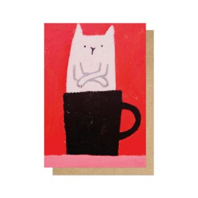 Cat In A Cup Card
